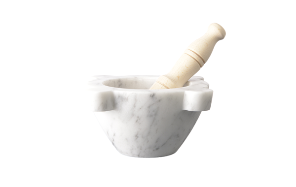 Carrara marble mortar